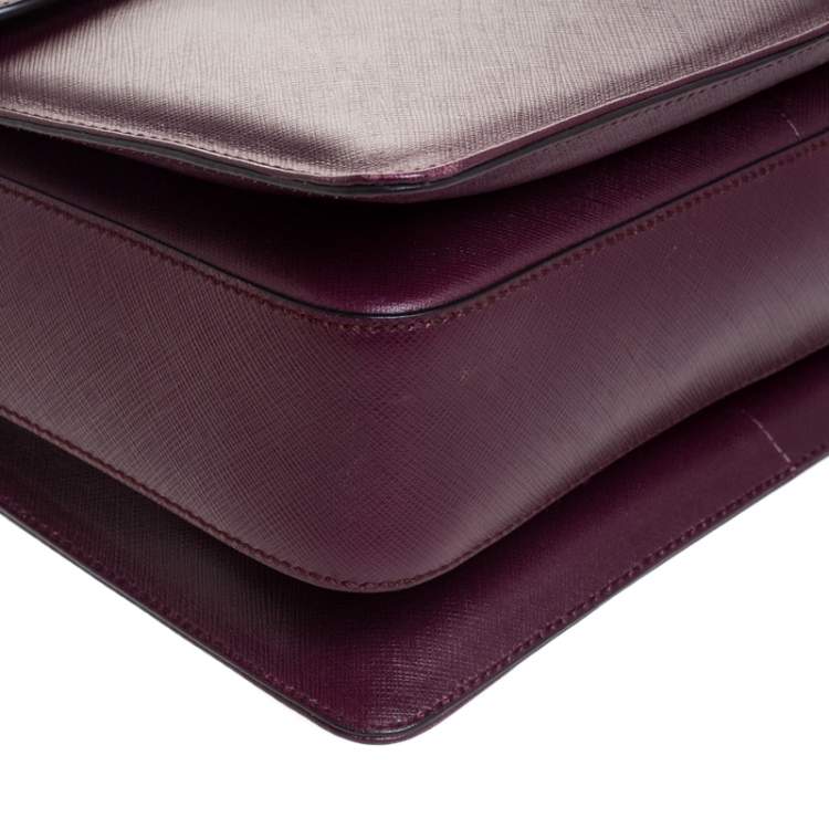 Pre Owned Salvatore Ferragamo Purple Leather Kelly Top Handle Bag