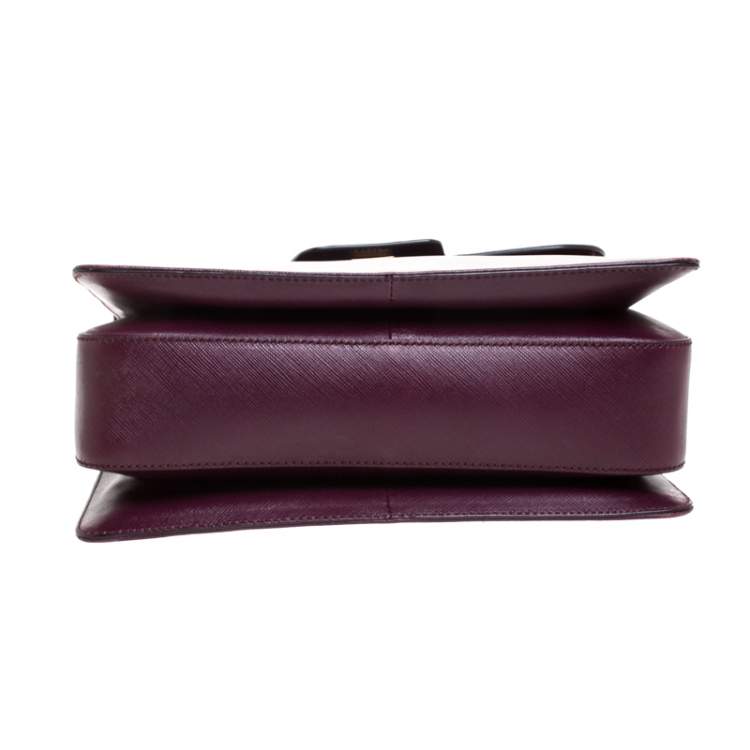 Pre Owned Salvatore Ferragamo Purple Leather Kelly Top Handle Bag