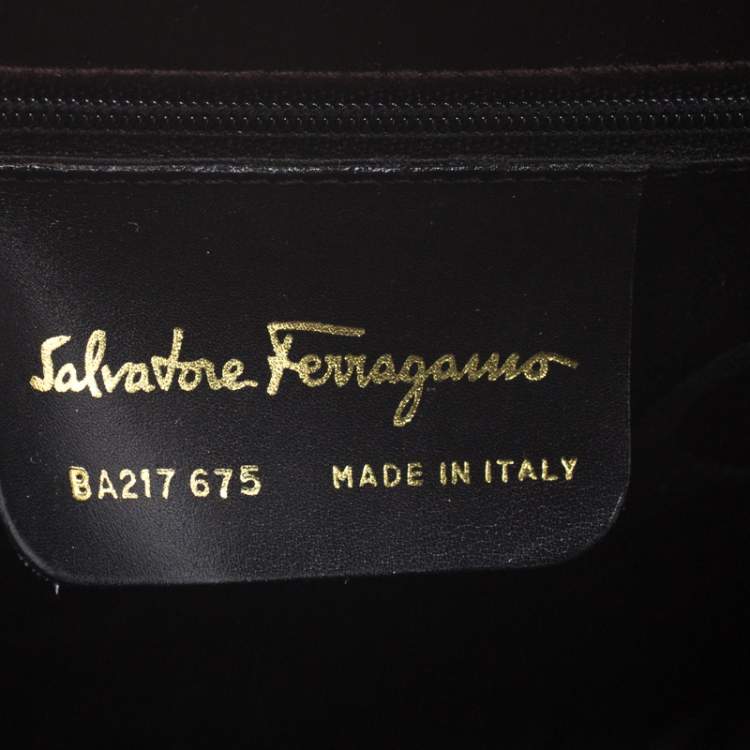 مملوكة مسبقًا Salvatore Ferragamo Dark Brown Leather Flap Tote