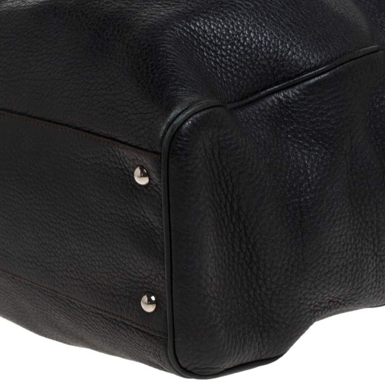 Pre Owned Salvatore Ferragamo Black Leather Satchel
