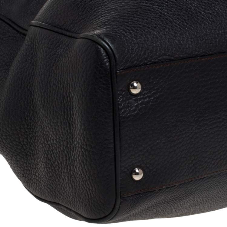 Pre Owned Salvatore Ferragamo Black Leather Satchel