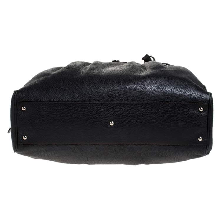 Pre Owned Salvatore Ferragamo Black Leather Satchel