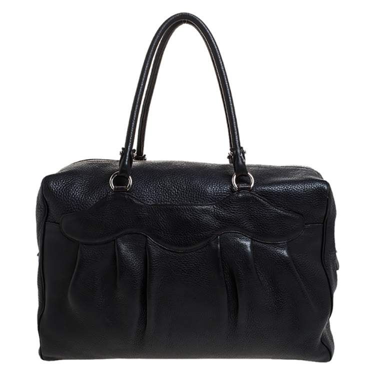 Pre Owned Salvatore Ferragamo Black Leather Satchel