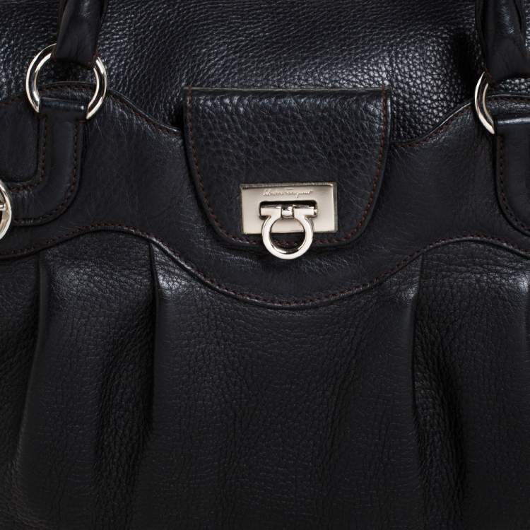 Pre Owned Salvatore Ferragamo Black Leather Satchel