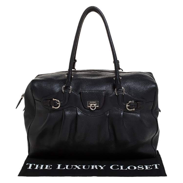 Pre Owned Salvatore Ferragamo Black Leather Satchel
