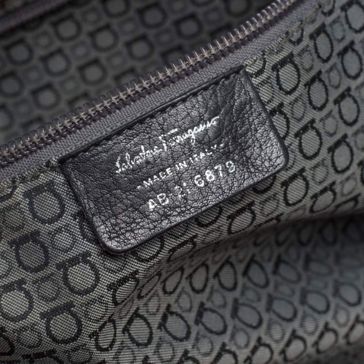 Pre Owned Salvatore Ferragamo Black Leather Satchel
