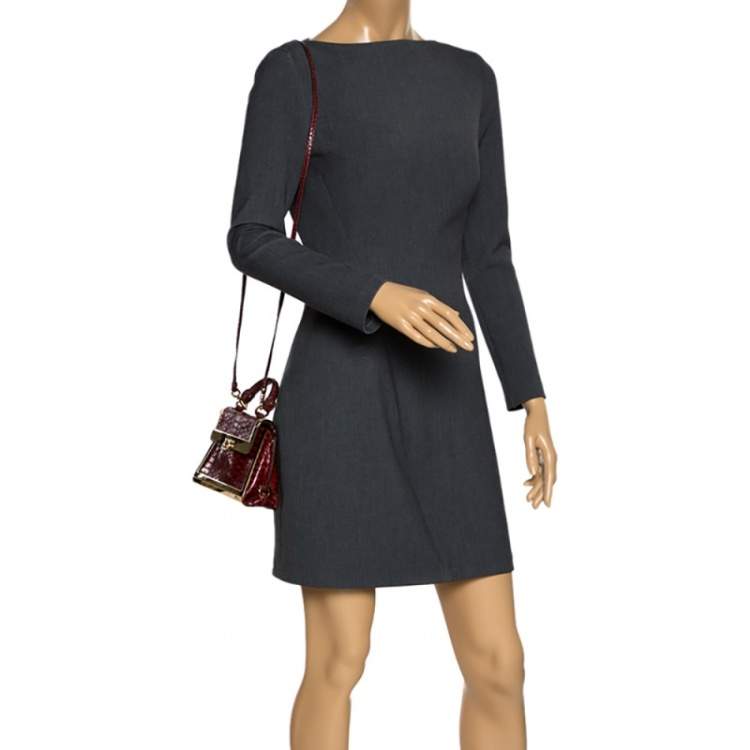 مملوكة مسبقًا Salvatore Ferragamo Red Python Mini Sopia Frame Bag
