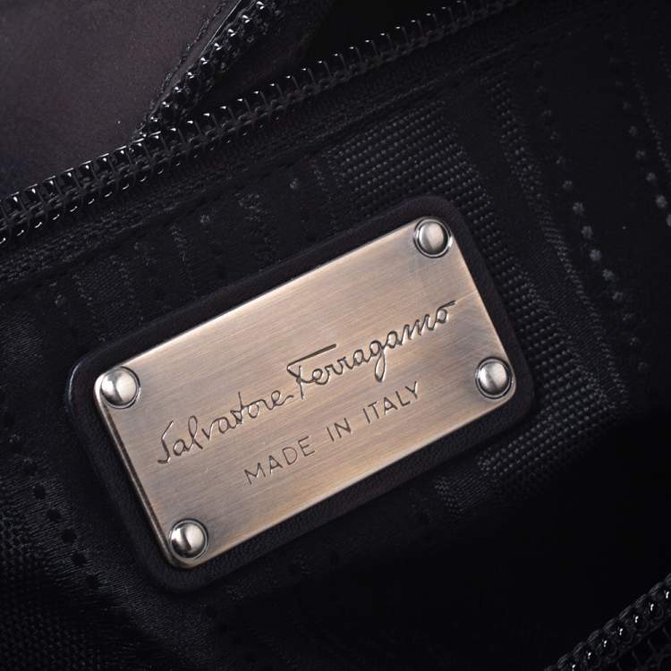 مملوكة مسبقًا Salvatore Ferragamo Black Leather Gancini Satchel