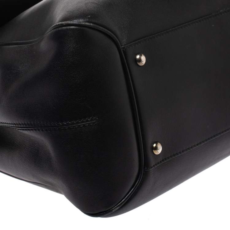مملوكة مسبقًا Salvatore Ferragamo Black Leather Gancini Satchel