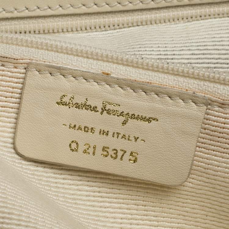 Pre Owned Salvatore Ferragamo Pink/Cream Gancini Canvas and Leather Tote