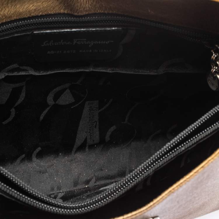 Pre Owned Salvatore Ferragamo Brown Ombre Leather Shoulder Bag