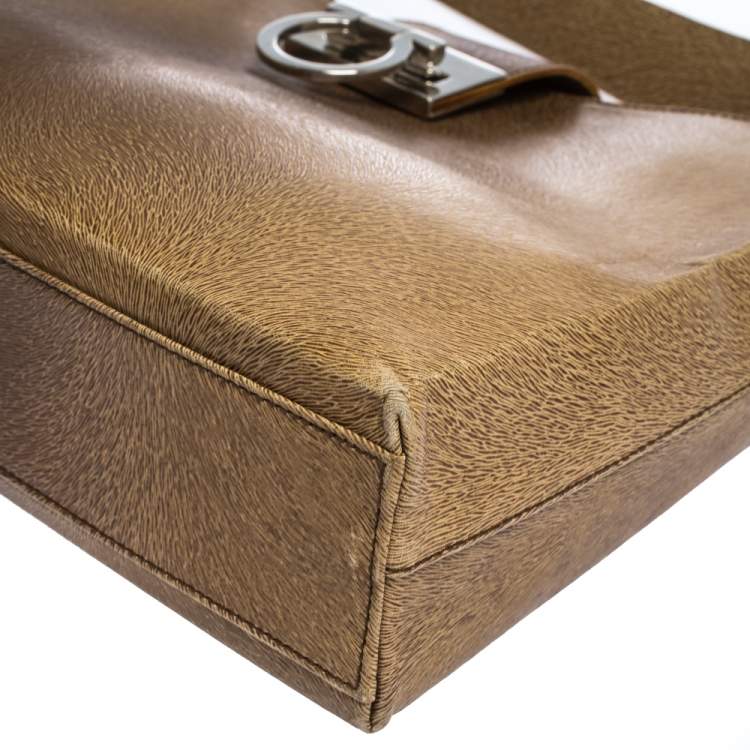Pre Owned Salvatore Ferragamo Brown Ombre Leather Shoulder Bag