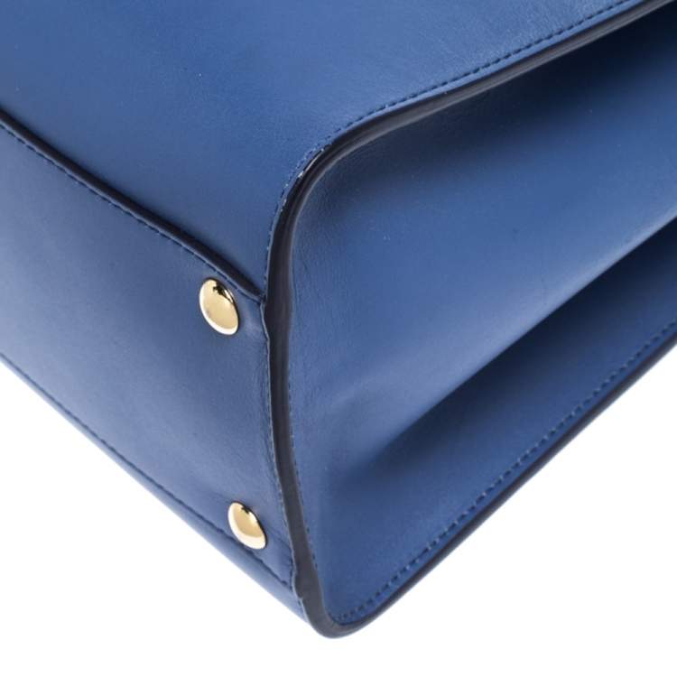 مملوكة مسبقًا Salvatore Ferragamo Blue Leather Marlene Tote