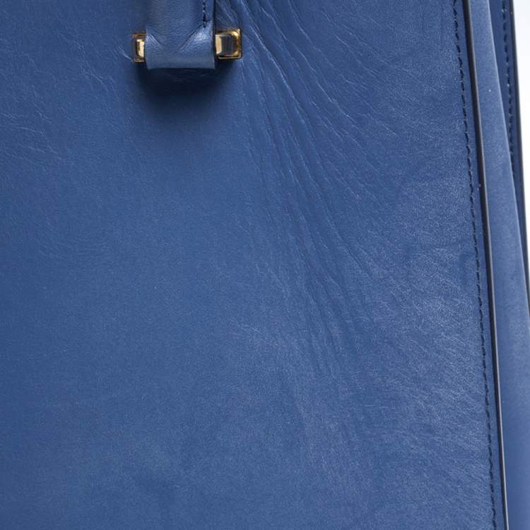 مملوكة مسبقًا Salvatore Ferragamo Blue Leather Marlene Tote
