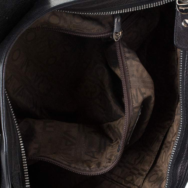 Pre Owned Salvatore Ferragamo Black Leather Marissa Shoulder Bag