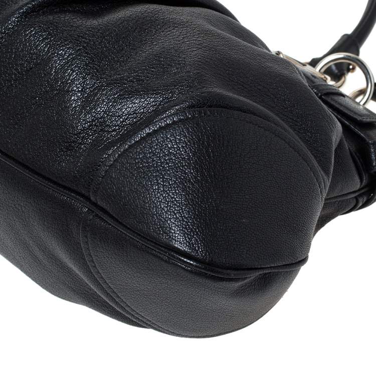 Pre Owned Salvatore Ferragamo Black Leather Marissa Shoulder Bag