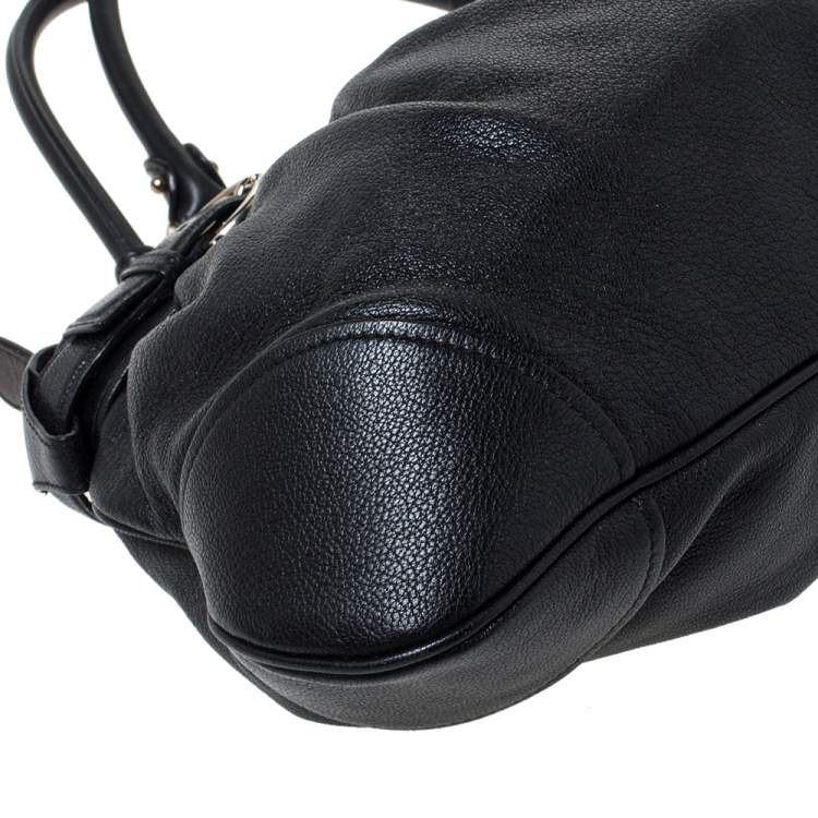 Pre Owned Salvatore Ferragamo Black Leather Marissa Shoulder Bag