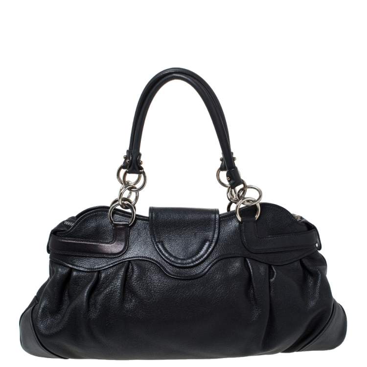 Pre Owned Salvatore Ferragamo Black Leather Marissa Shoulder Bag