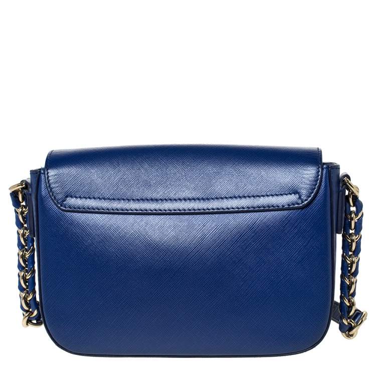 Pre Owned Salvatore Ferragamo Blue Leather Sandrine Shoulder Bag