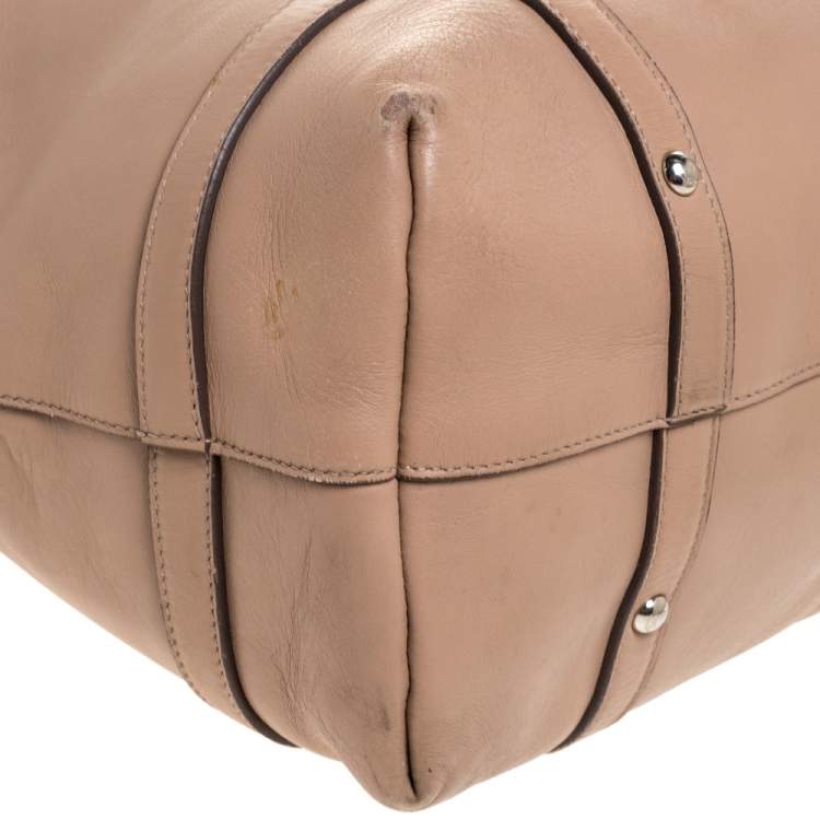 Pre Owned Salvatore Ferragamo Beige Leather Tote
