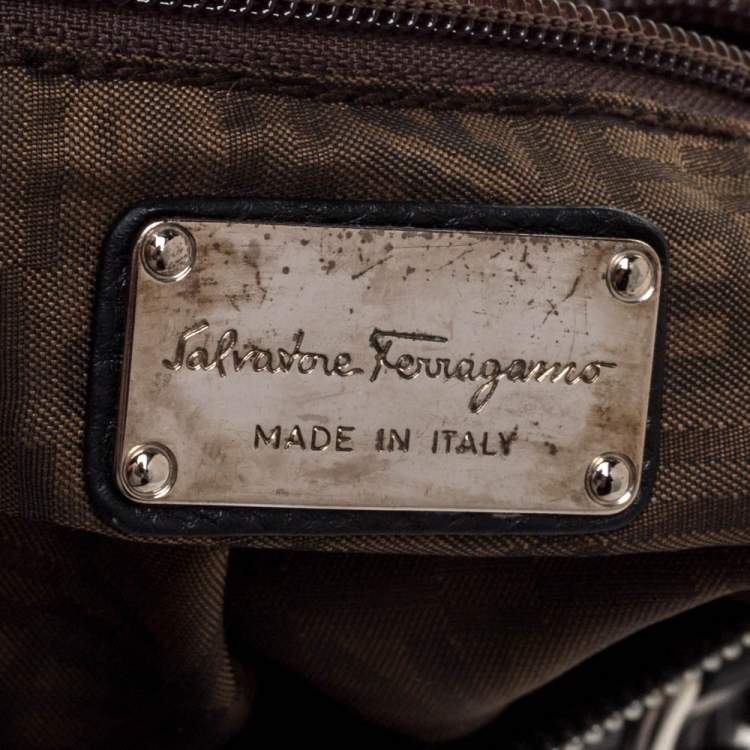 مملوكة مسبقًا Salvatore Ferragamo Black Leather Marisa Satchel