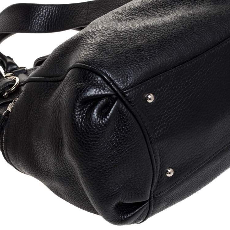 مملوكة مسبقًا Salvatore Ferragamo Black Leather Marisa Satchel