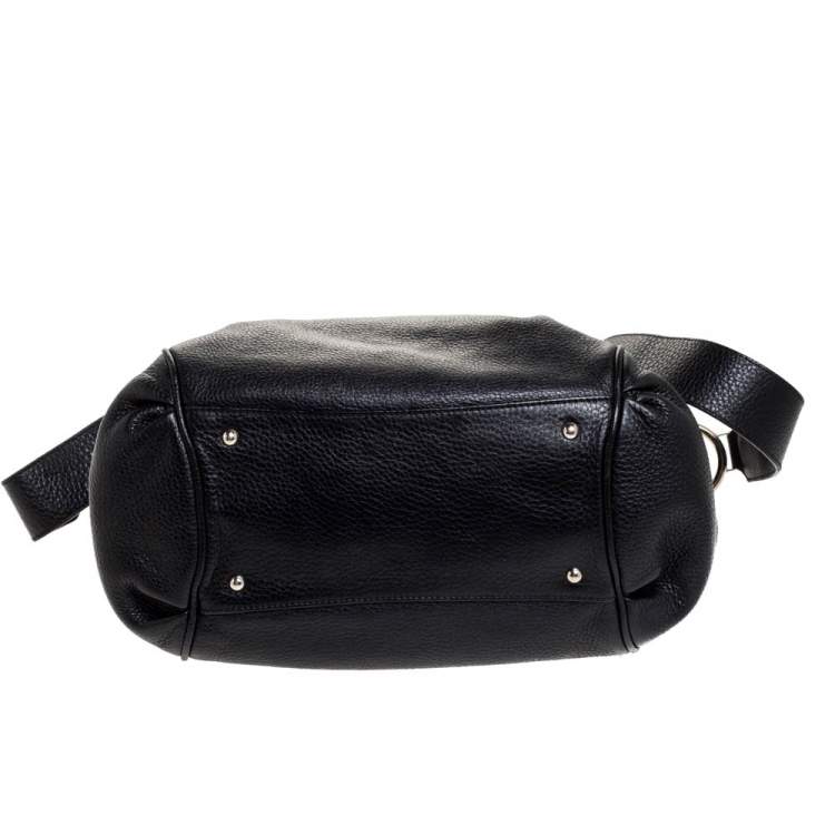 مملوكة مسبقًا Salvatore Ferragamo Black Leather Marisa Satchel