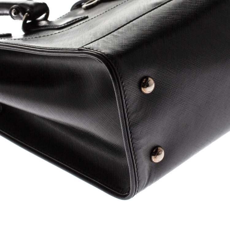 Pre Owned Salvatore Ferragamo Black Leather Batik Tote