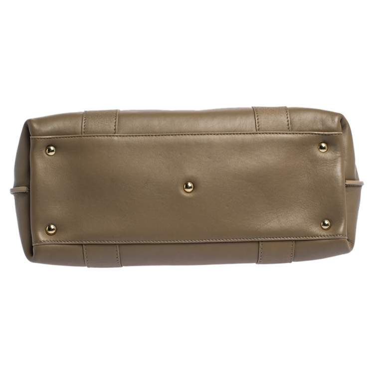 Pre Owned Salvatore Ferragamo Beige Leather Sookie Top Handle Bag