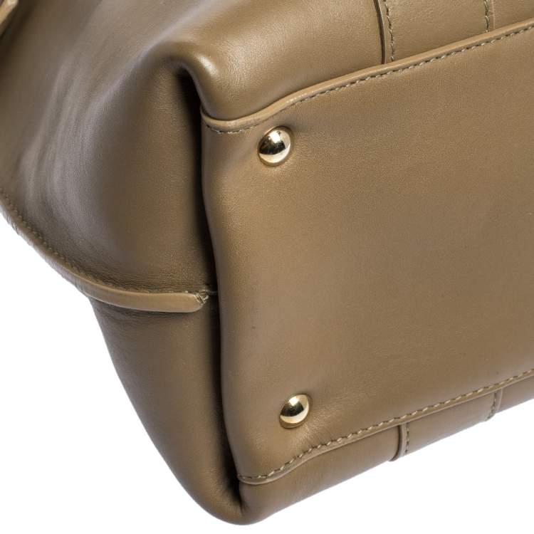 Pre Owned Salvatore Ferragamo Beige Leather Sookie Top Handle Bag