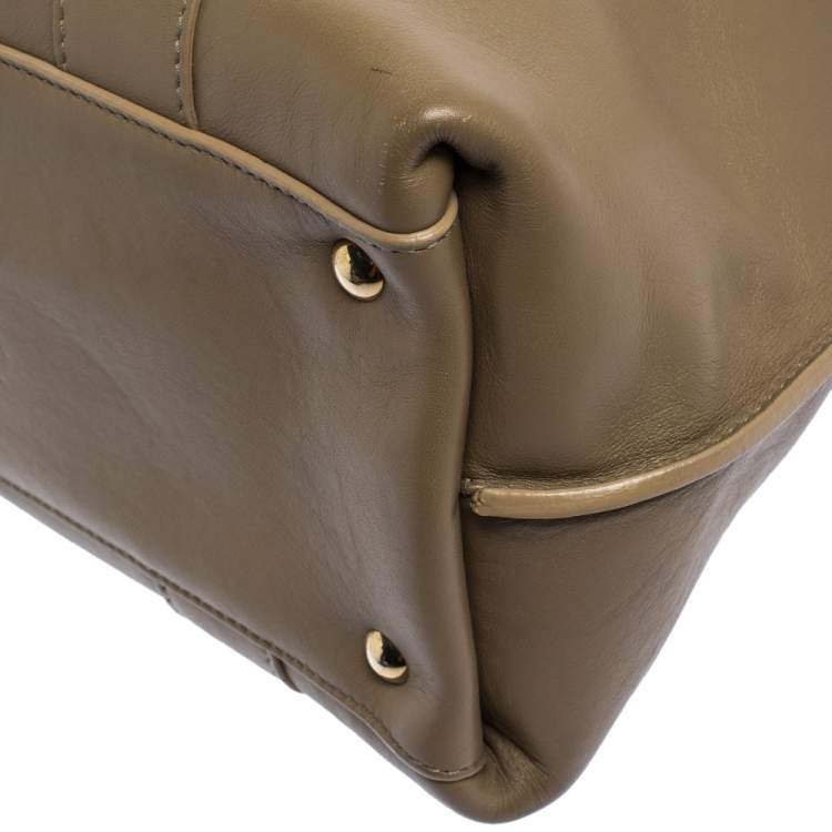 Pre Owned Salvatore Ferragamo Beige Leather Sookie Top Handle Bag