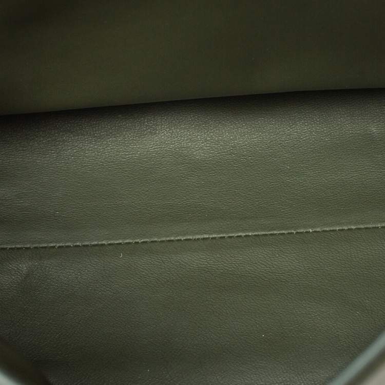 Pre Owned Salvatore Ferragamo Military Green Fabric and Leather Sofia Top Handle Bag