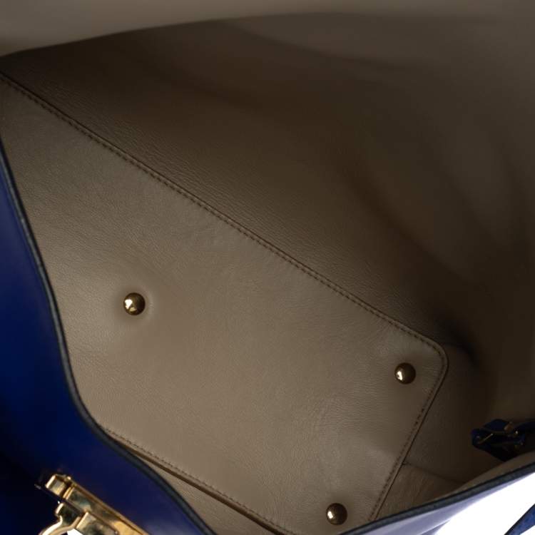 مملوكة مسبقًا Salvatore Ferragamo Blue Leather Sookie Top Handle Bag