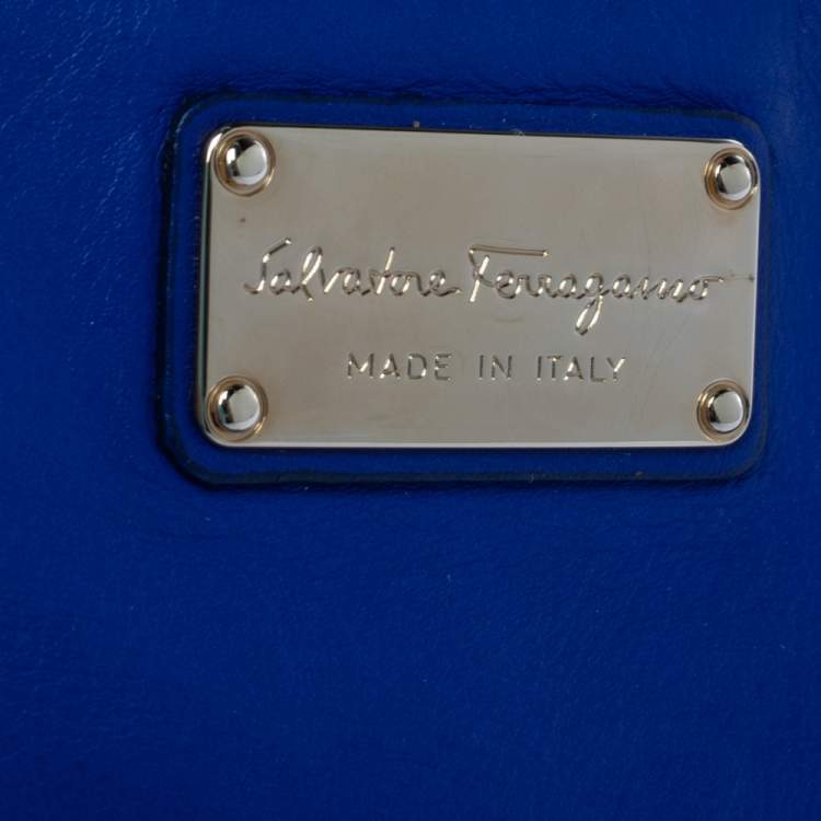 مملوكة مسبقًا Salvatore Ferragamo Blue Leather Sookie Top Handle Bag