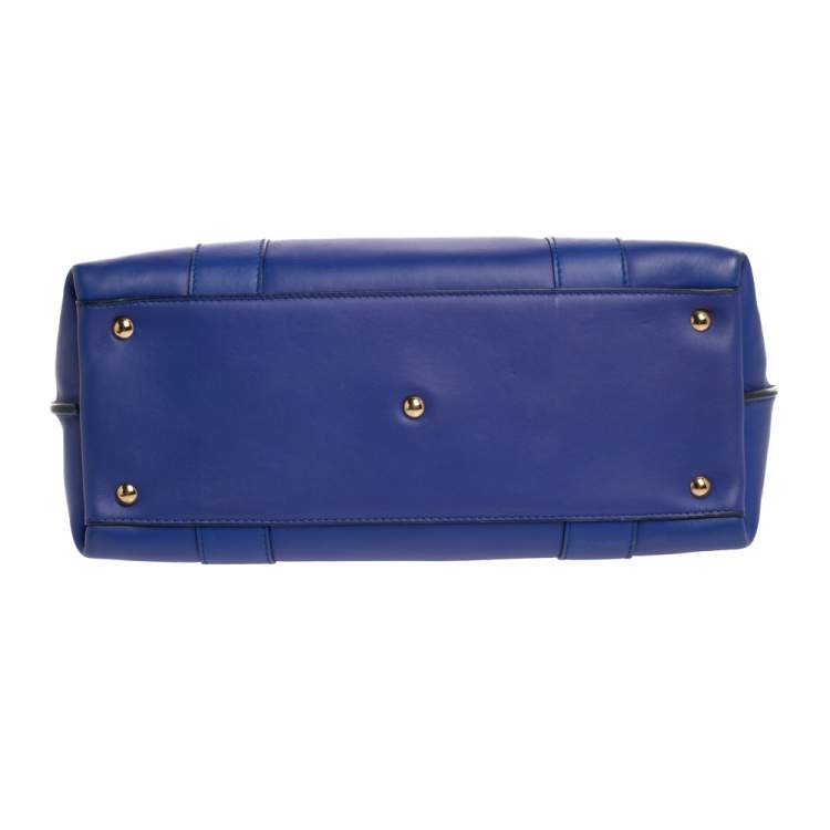 مملوكة مسبقًا Salvatore Ferragamo Blue Leather Sookie Top Handle Bag
