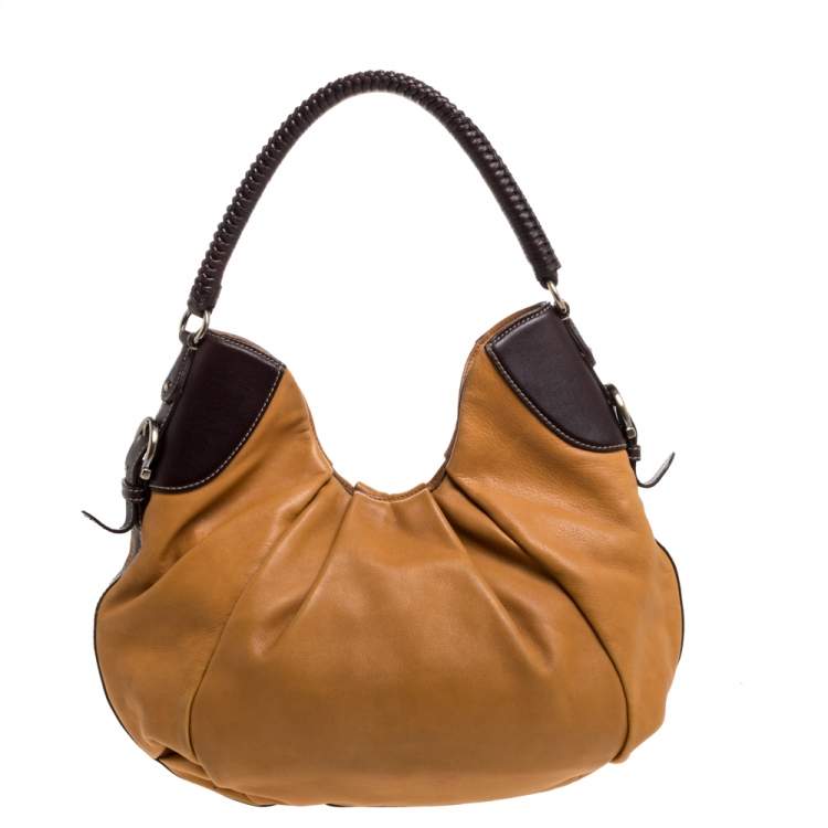 Pre Owned Salvatore Ferragamo Tan/Brown Leather Hobo