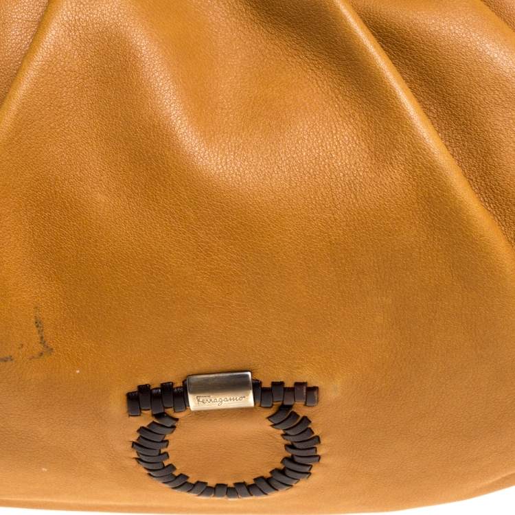 Pre Owned Salvatore Ferragamo Tan/Brown Leather Hobo