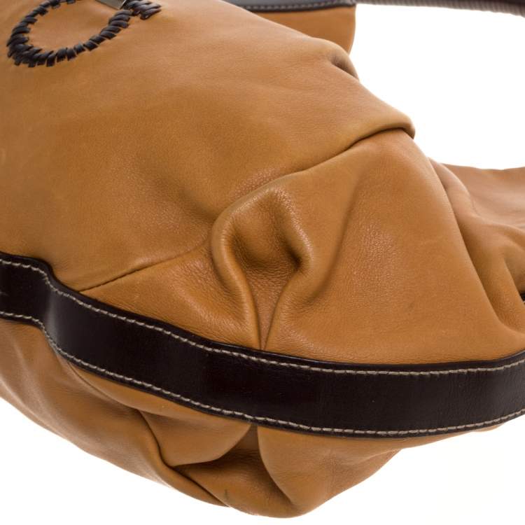 Pre Owned Salvatore Ferragamo Tan/Brown Leather Hobo