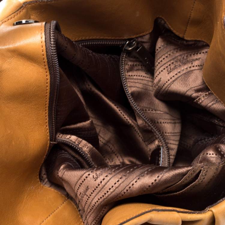 Pre Owned Salvatore Ferragamo Tan/Brown Leather Hobo