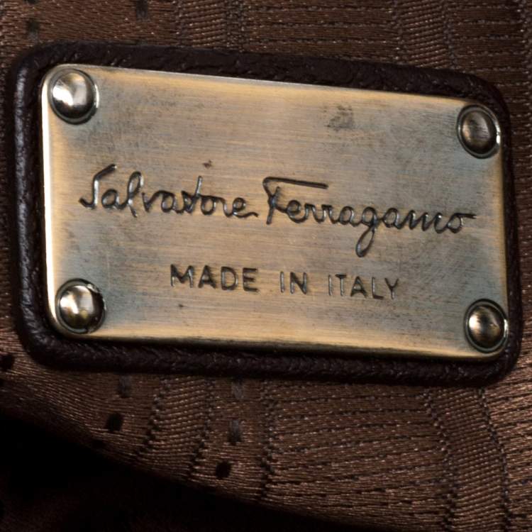 Pre Owned Salvatore Ferragamo Tan/Brown Leather Hobo