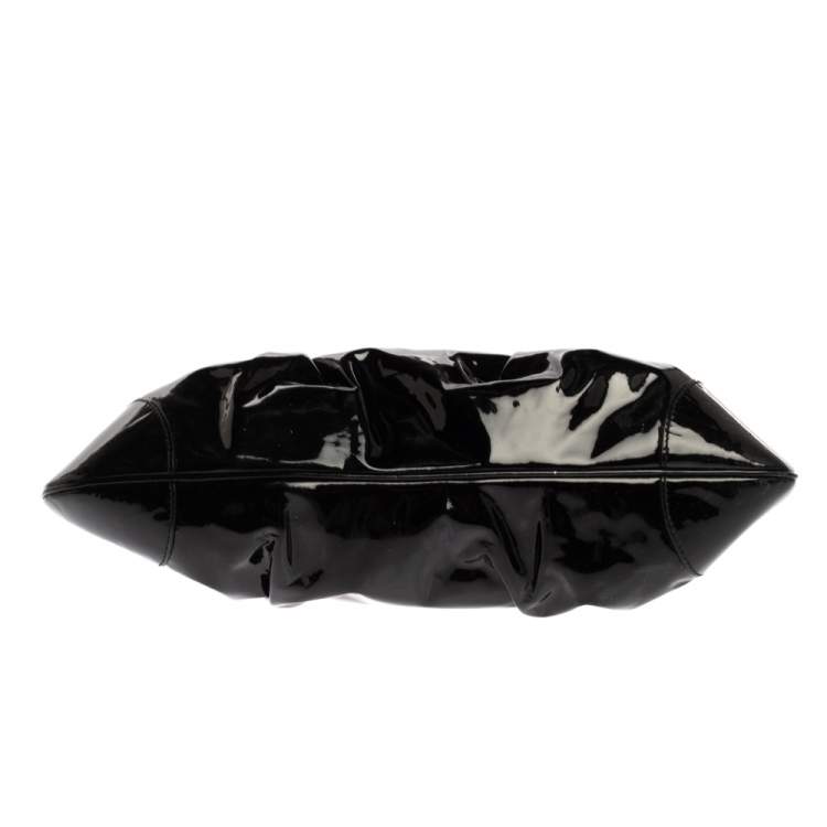 Pre Owned Salvatore Ferragamo Black Patent Leather  Marisa Satchel