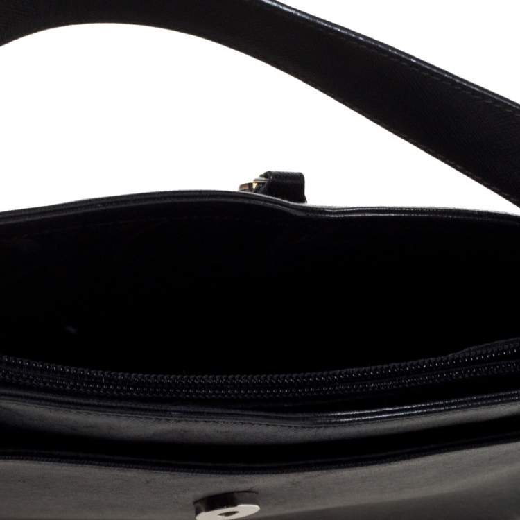 Pre Owned Salvatore Ferragamo Black Leather Hobo