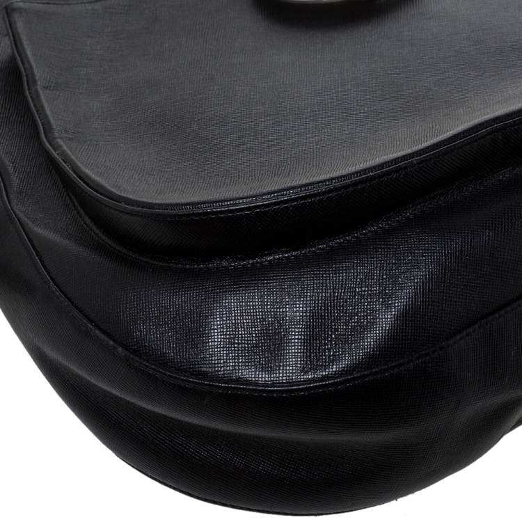 Pre Owned Salvatore Ferragamo Black Leather Hobo