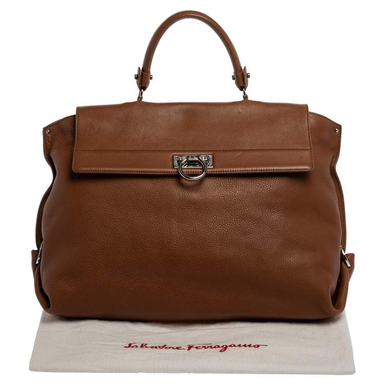 Pre Owned Salvatore Ferragamo Brown Leather Sofia Satchel 
