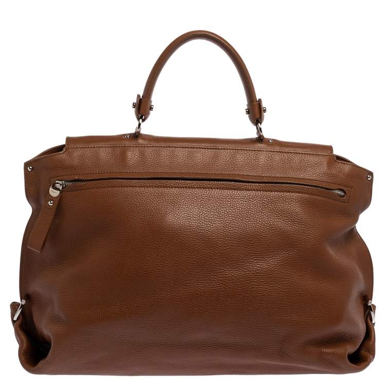 Pre Owned Salvatore Ferragamo Brown Leather Sofia Satchel 