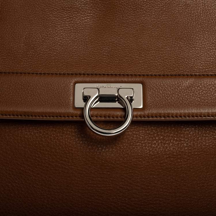 Pre Owned Salvatore Ferragamo Brown Leather Sofia Satchel 