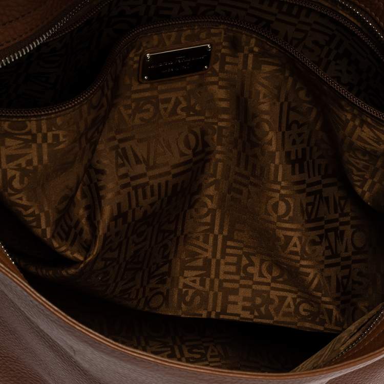 Pre Owned Salvatore Ferragamo Brown Leather Sofia Satchel 