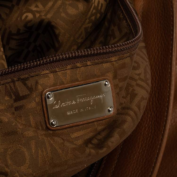 Pre Owned Salvatore Ferragamo Brown Leather Sofia Satchel 