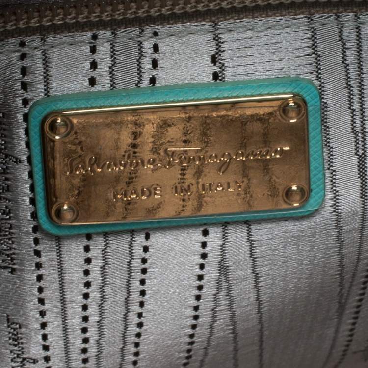 مملوكة مسبقًا Salvatore Ferragamo Turquoise Leather Briana Tote