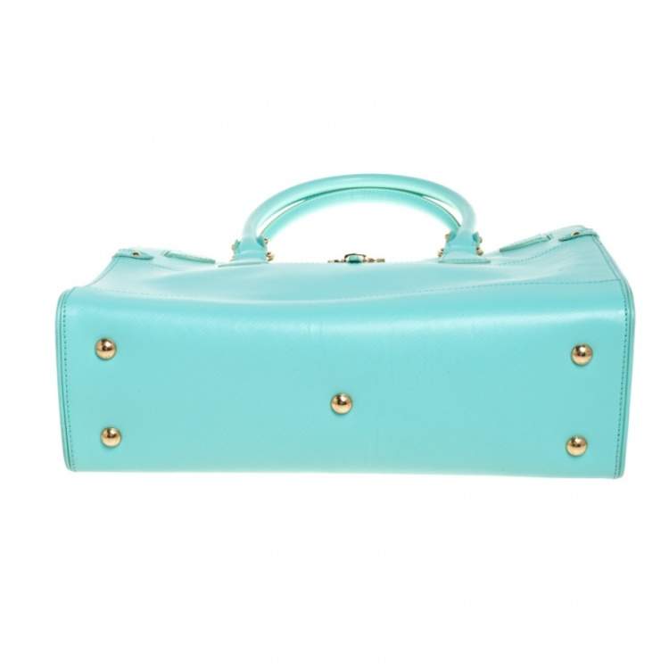 مملوكة مسبقًا Salvatore Ferragamo Turquoise Leather Briana Tote